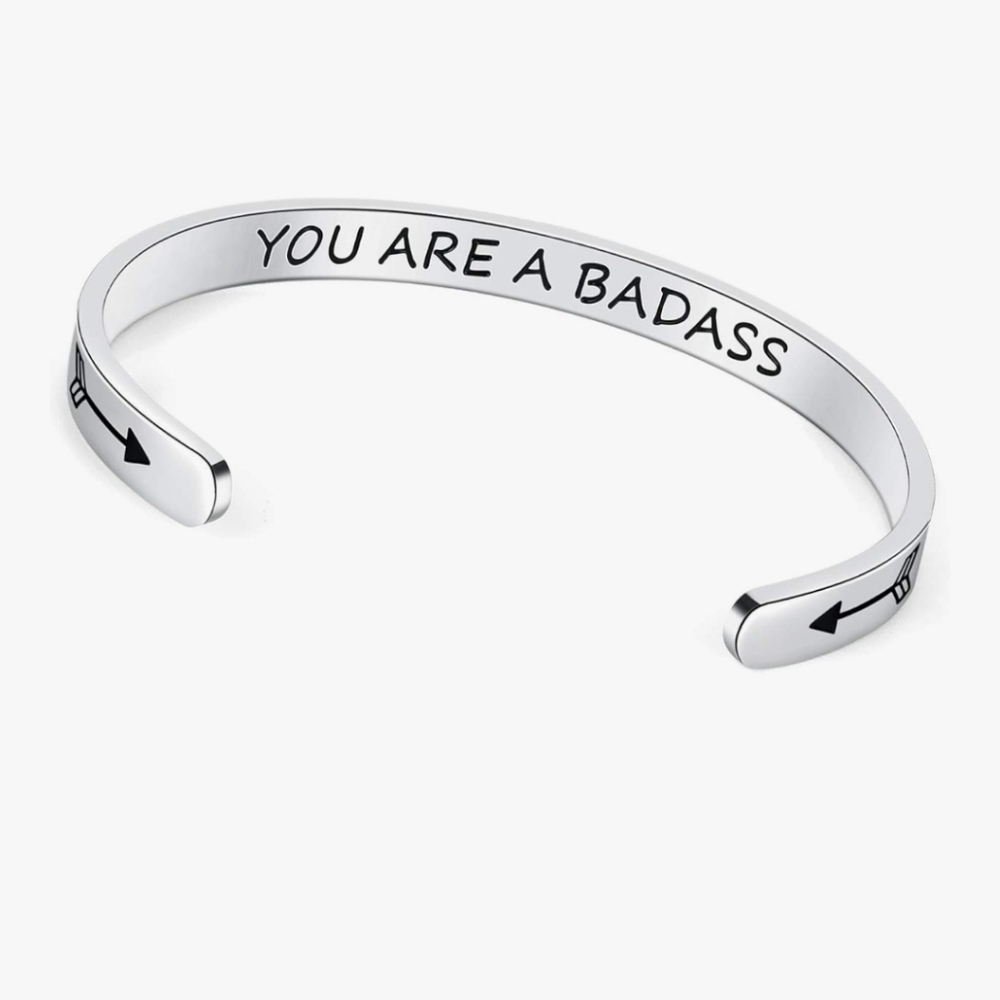 Silver Inspirational Cuff Bracelet